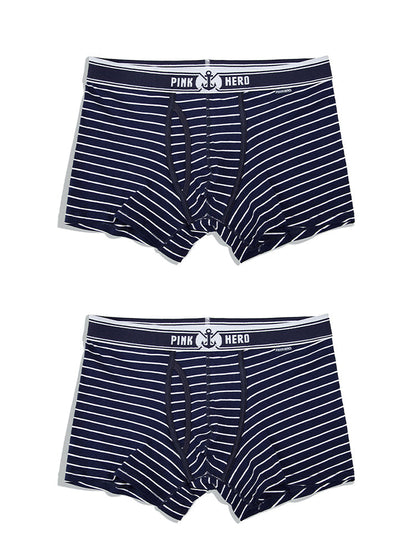 2 Pack European Luxury Brand Personalized Striped Men's Underwear