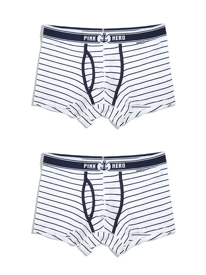 2 Pack European Luxury Brand Personalized Striped Men's Underwear