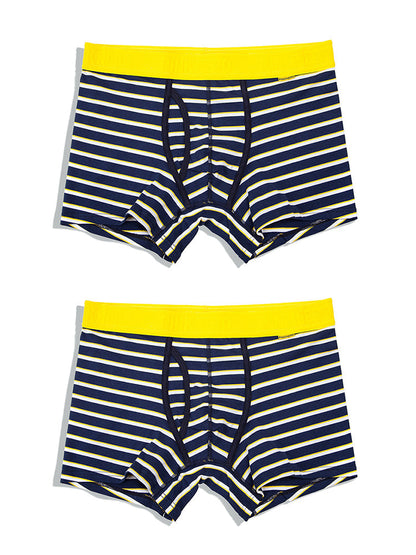 2 Pack European Luxury Brand Personalized Striped Men's Underwear