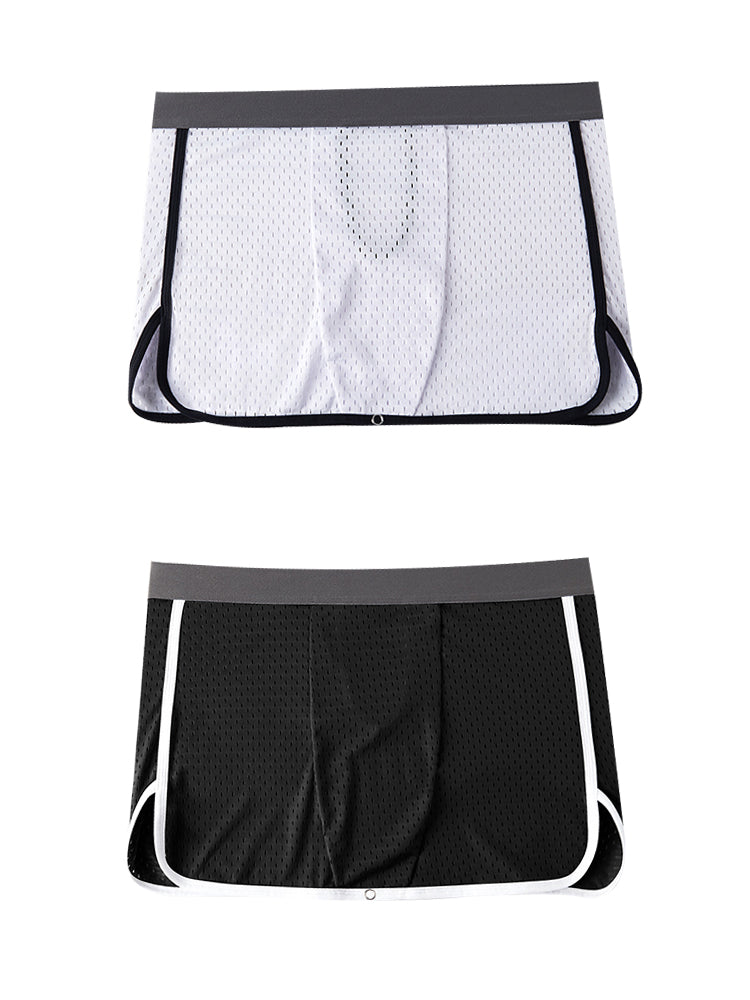 2 Pack Men's  Button Casual U-Shaped Roman Skirt Dual-Purpose Arrow Pants Underwear