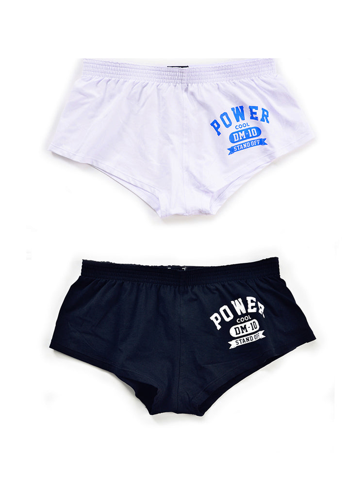 Men's DM Printed Lettering Low Waist Sexy Cotton Boxer Shorts