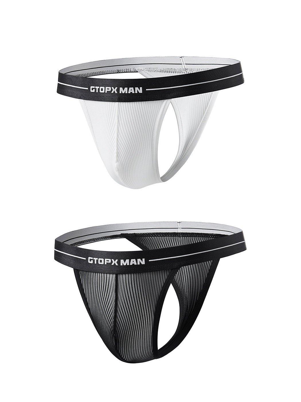 2 Pack Men's Sexy T-Back Mesh Thong