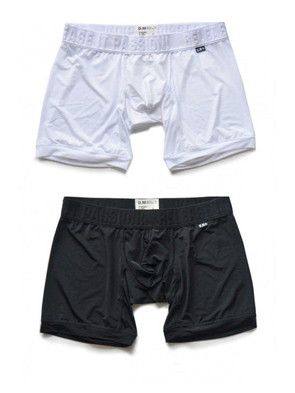 2 Pack Men's Trendy Breathable Ice Silk Boxer Briefs