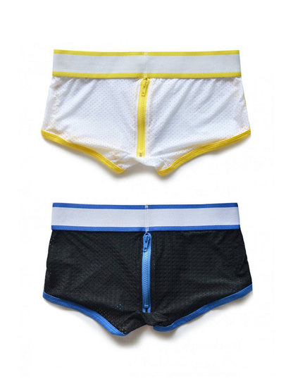 2 Pack Men's Fashionable Low-Rise Zipper Trunks