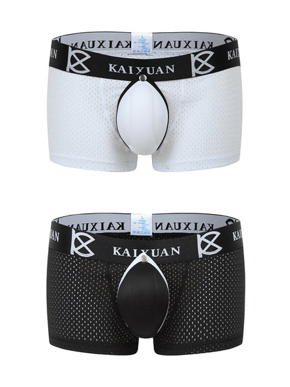 2-pack Men's Sexy Detachable Curled Cup Snap Hip Boxer Briefs