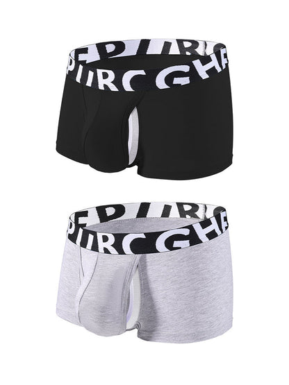 2 Pack Men's Separated Pouch Side Vent Design Trunks