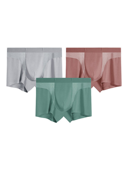 3 Pack Men's 3D Pouch Seamless Modal Trunks