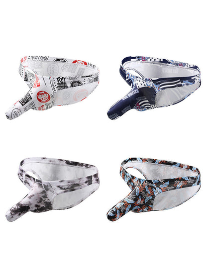 4 Pack Men's Elephant Print Sexy Bikini