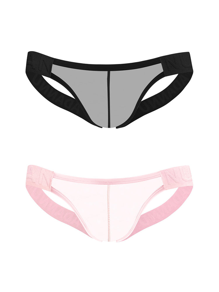 2 Pack Men's Nylon Semi-Transparent Sexy Jockstrap