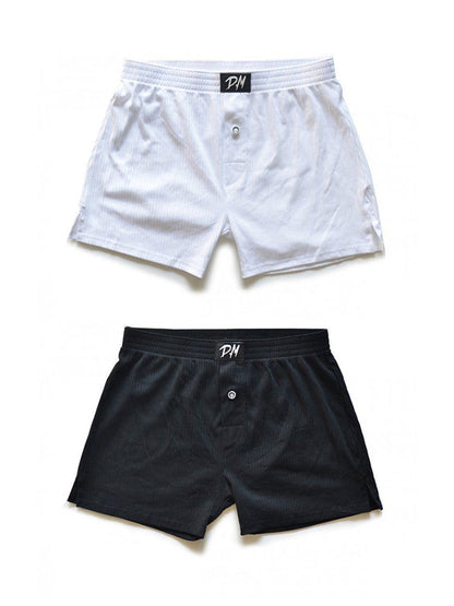 2 Pack Low-Rise Cotton Casual Solid Boxers