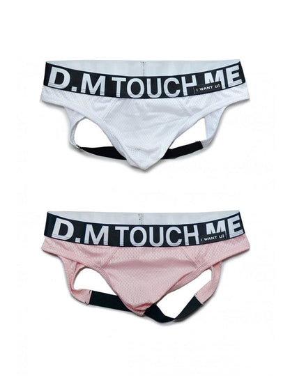 2 Pack Men's Low Waist Mesh Nylon Breathable Jockstrap