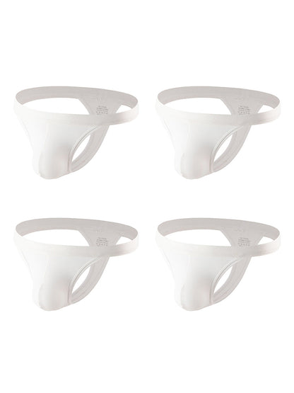 4 Pack Men's Mid-Rise Summer Ice Silk Mesh Thongs