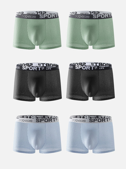 6 Pack Men's Contour Pouch Mesh Trunks