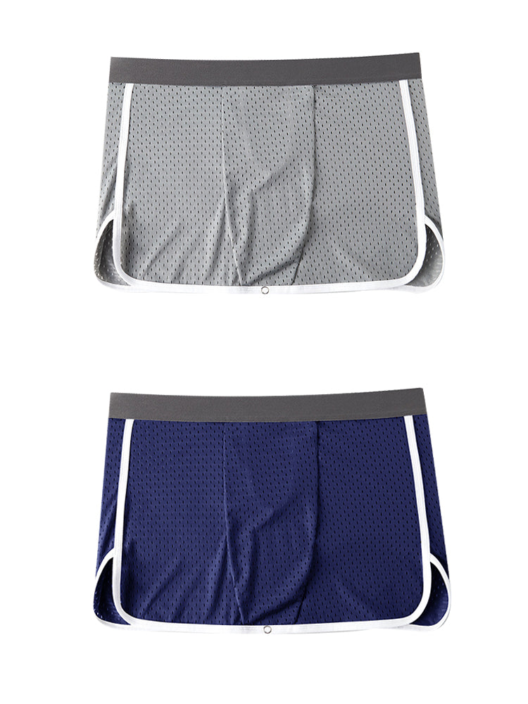 2 Pack Men's  Button Casual U-Shaped Roman Skirt Dual-Purpose Arrow Pants Underwear