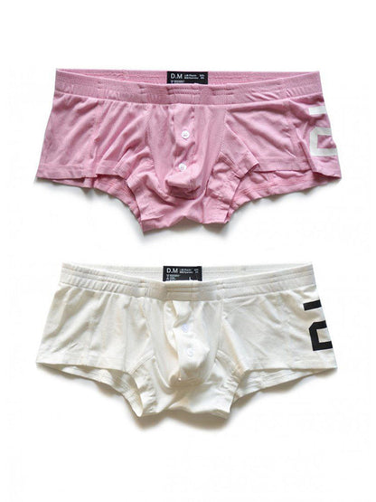 Men's Solid Color Comfortable Button-down Trunks