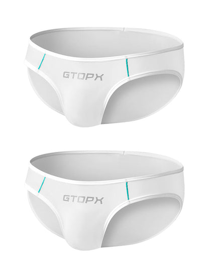 2 Pack Men's Ice Silk Single Layer U-Convex Low-Rise Sexy Semi-Transparent Bikini