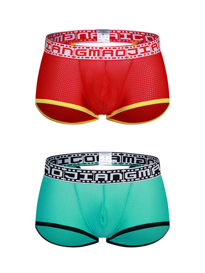 2 Pack Men's Breathable Large Pouch Mesh Fitness Trunks