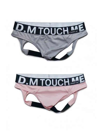 2 Pack Men's Low Waist Mesh Nylon Breathable Jockstrap