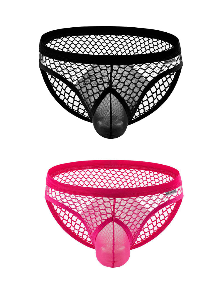 2 Pack Men's Low-Rise Mesh Breathable Bikini