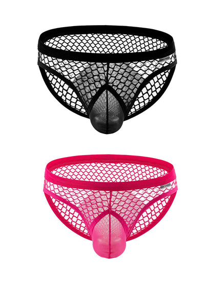 2 Pack Men's Low-Rise Mesh Breathable Bikini