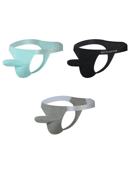 3 Pack Men's Elephant Trunk Separation Breathable Thong & Strings