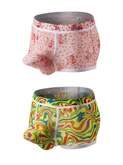 2-pack Men's Mesh Elephant Nose Transparent Boxer Briefs