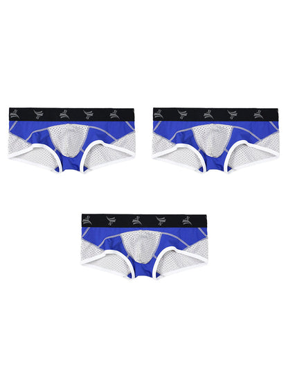 3 Pack Men's Nylon Mesh Breathable U-Pouch Trunks