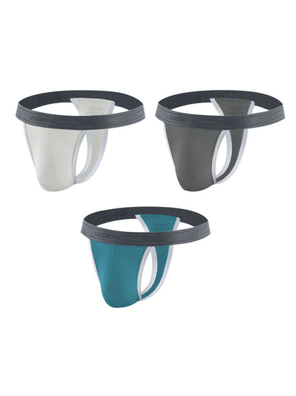 3 Pack Men's Contoured Pouch Ice Silk Thong