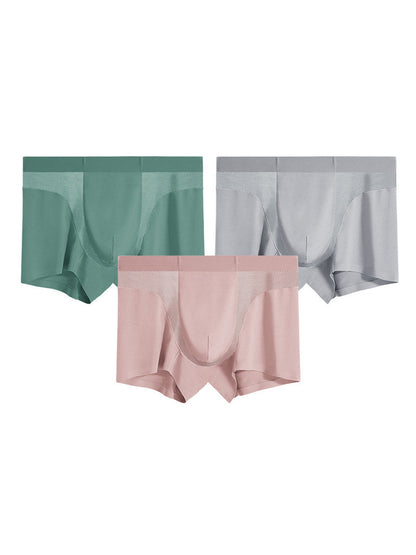 3 Pack Men's 3D Pouch Seamless Modal Trunks
