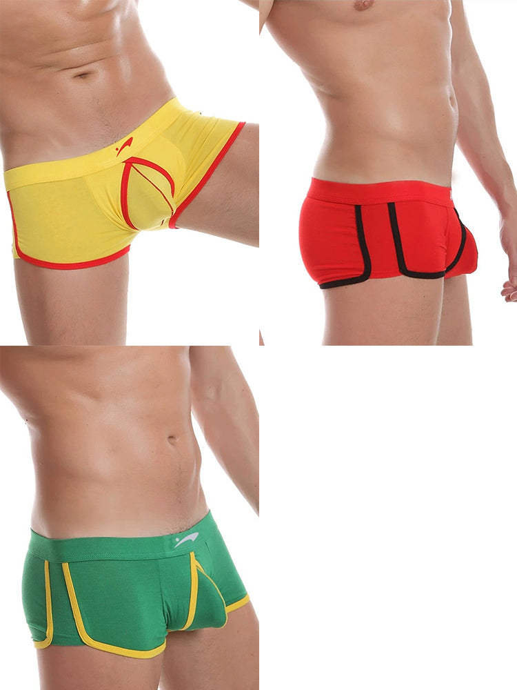 3 Pack Men's Modal U-convex Large Pouch Arrow Pants Breathable Boxer Briefs