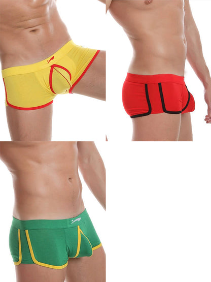 3 Pack Men's Modal U-convex Large Pouch Arrow Pants Breathable Boxer Briefs