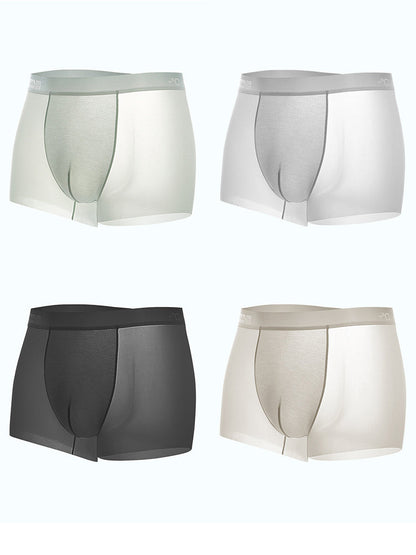 4 Pack Men's Breathable Ice Silk Antibacterial Sports Trunks