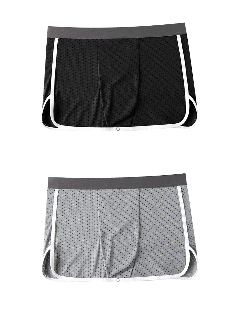 2 Pack Men's  Button Casual U-Shaped Roman Skirt Dual-Purpose Arrow Pants Underwear