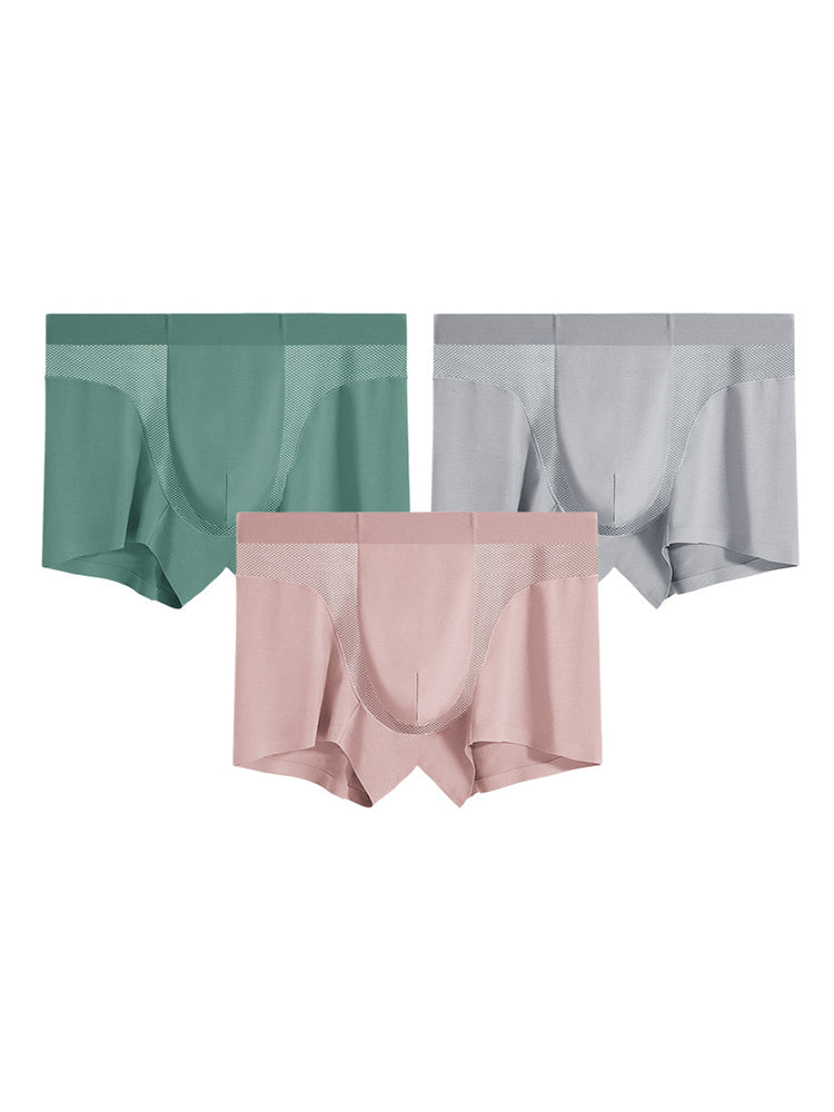 3 Pack Men's 3D Pouch Seamless Modal Trunks