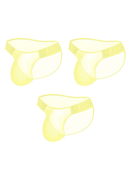 3 Pack Men's Semi-Transparent Comfortable High-Stretch Quick-Dry Bikini