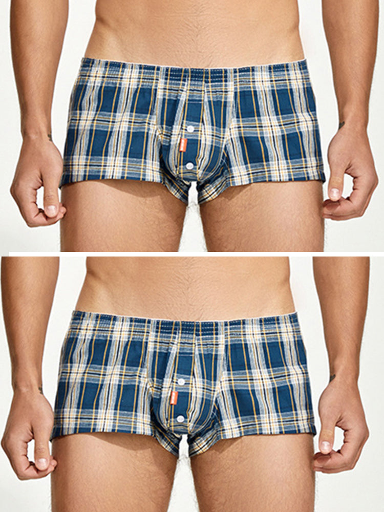 2 Pack Men's Plaid Lounge Shorts. Stylish and Breathable Sleep Trunks