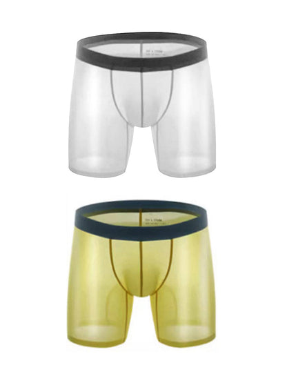 2 Pack Men's Breathable Athletic Mesh Boxer Briefs