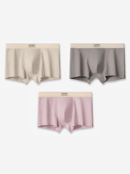 3 Pack Men's Cotton Mid-Rise Breathable Sports Tights Men's Boxer Briefs