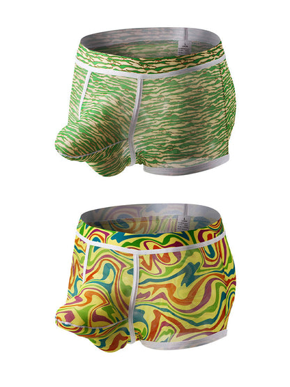 2-pack Men's Mesh Elephant Nose Transparent Boxer Briefs