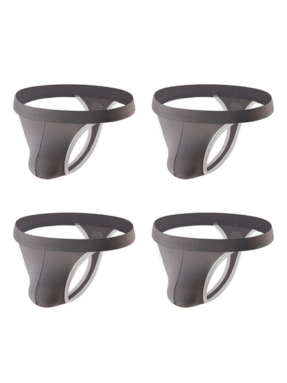4 Pack Men's Mid-Rise Summer Ice Silk Mesh Thongs