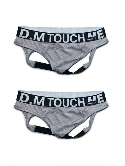 2 Pack Men's Low Waist Mesh Nylon Breathable Jockstrap