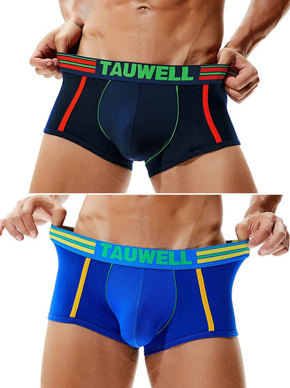 2 Pack Men's Low-Rise Cotton Breathable Trunks Suitable for Sports