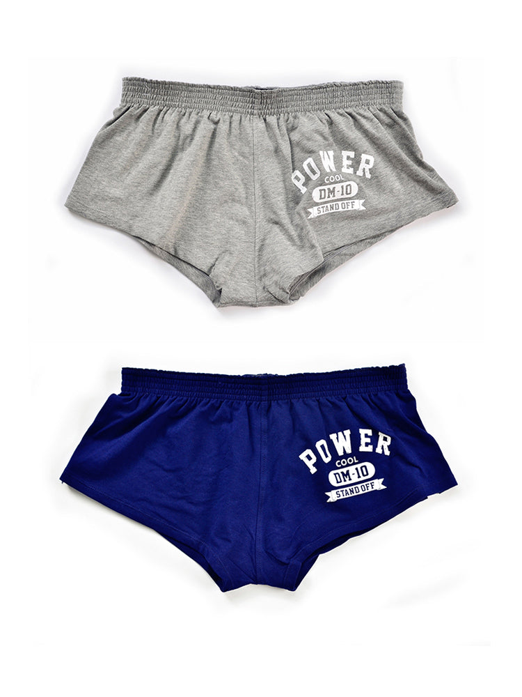 Men's DM Printed Lettering Low Waist Sexy Cotton Boxer Shorts