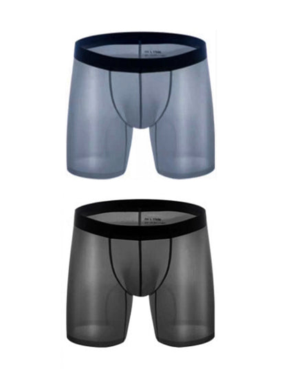 2 Pack Men's Breathable Athletic Mesh Boxer Briefs