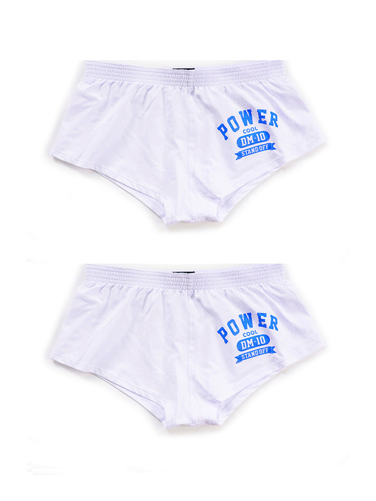 Men's DM Printed Lettering Low Waist Sexy Cotton Boxer Shorts