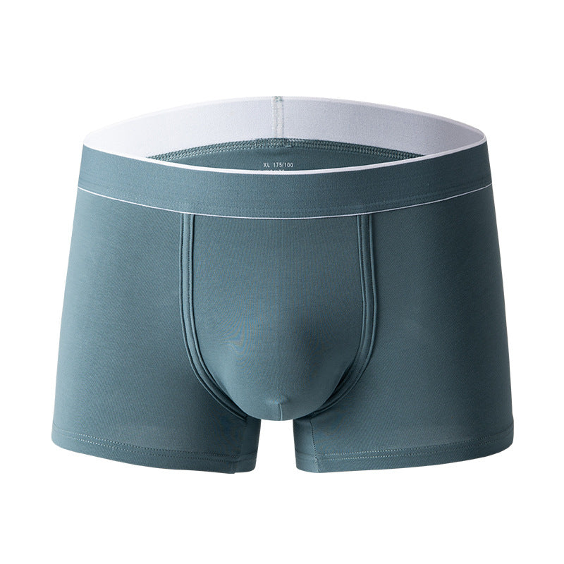 4Pcs Men's Cotton Solid Mid-rise Trunks