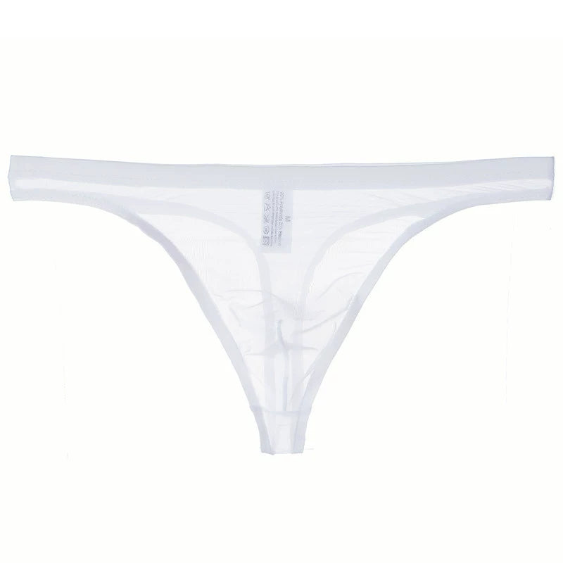 Men's Sexy Silk Mesh Bikini Thin Thong