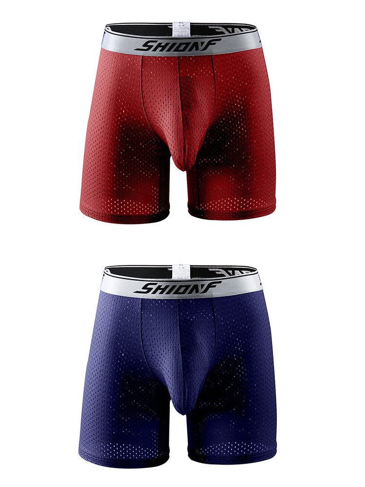 2 Pack Men's Mesh Separate Pouch Boxers Briefs