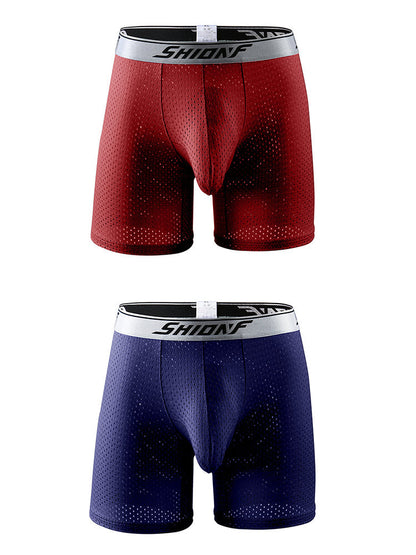 2 Pack Men's Mesh Separate Pouch Boxers Briefs