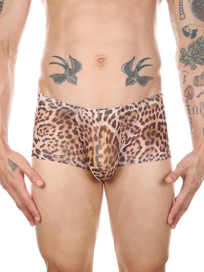 Leopard Print See-through Mesh Trunks
